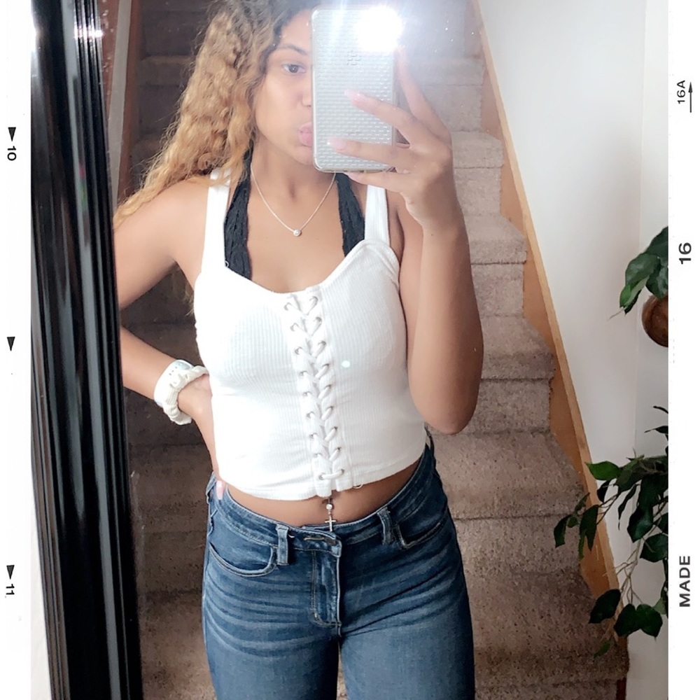 a white crop top